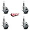Service Caster 3.5'' Thermoplastic Rubber Swivel 3/4'' Expanding Stem Caster Set with Brake, 4PK SCC-EX20S3514-TPRB-TLB-34-4 - alternate 2